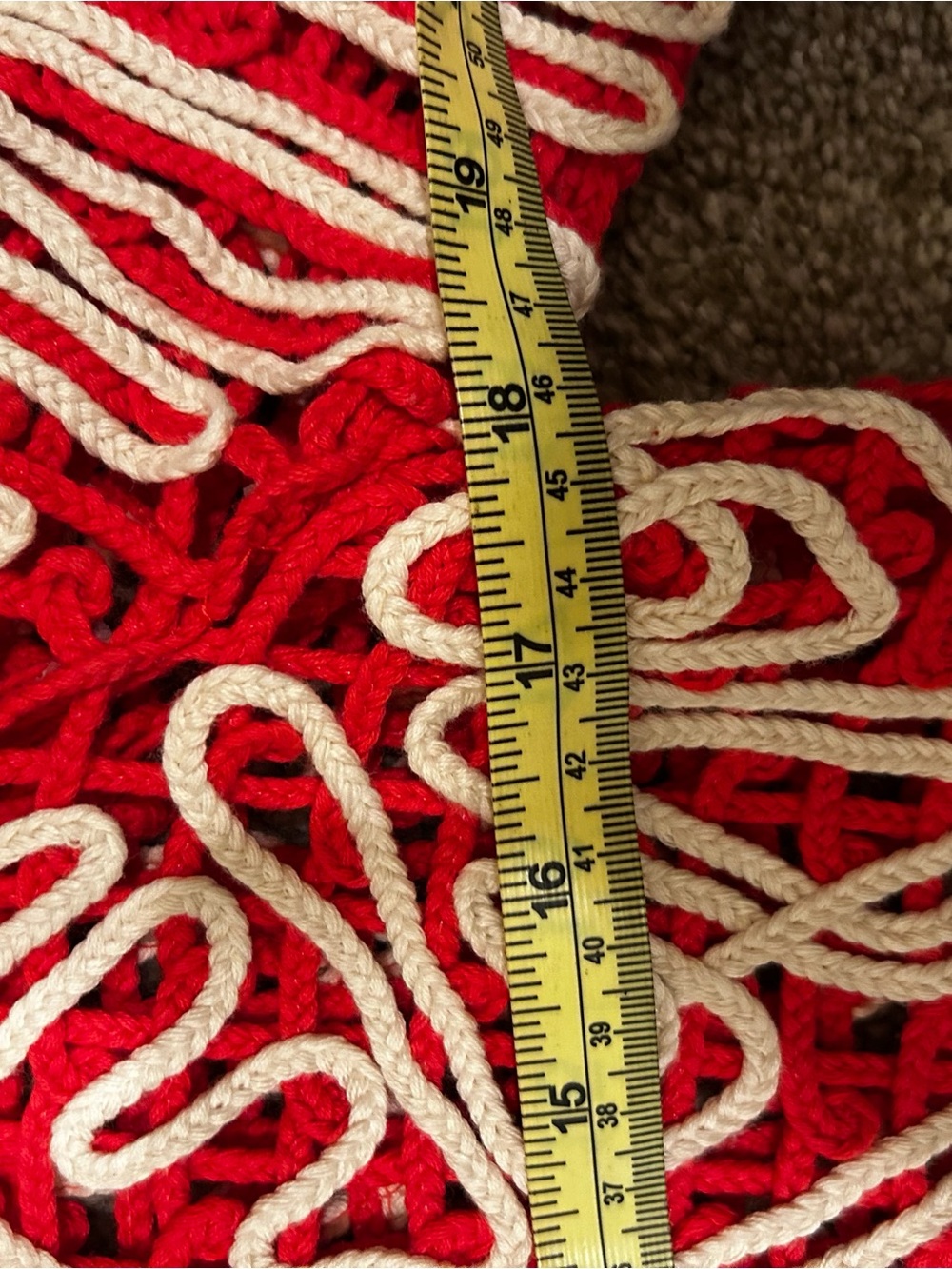 Chico's Red Crochet Openwork Top with Cream Accents size 1 - Picture 4 of 6